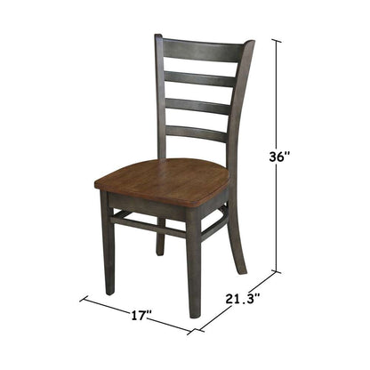 International Concepts - Emily Side Chair in Hickory/Washed Coal Finish (Set of 2) - C45-617P veiw 3