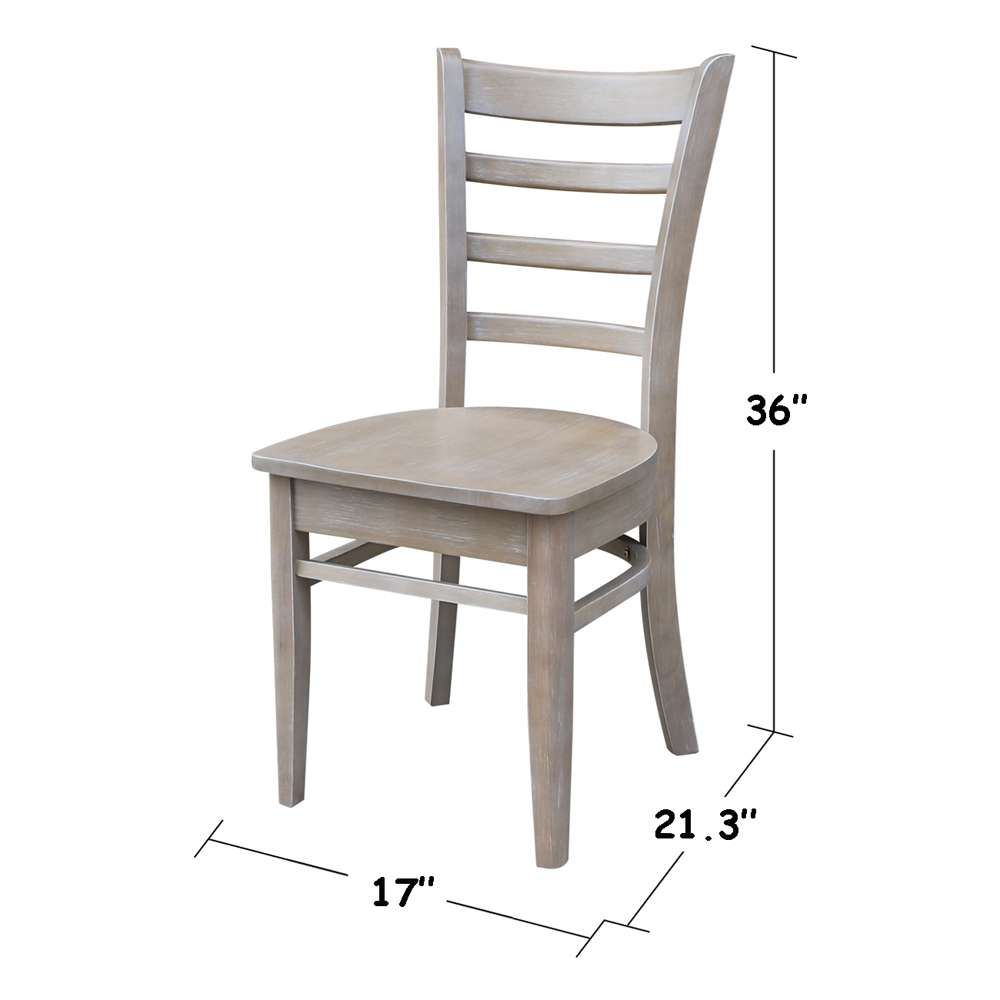 International Concepts - Emily Side Chair in Washed Gray Taupe Finish (Set of 2) - C09-617P veiw 3