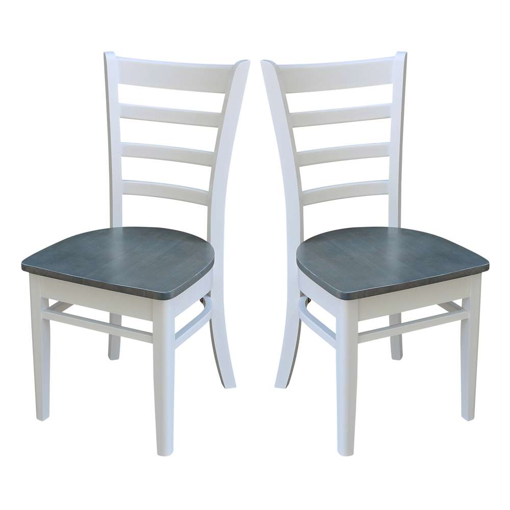 International Concepts - Emily Side Chair in White/Heather Gray Finish (Set of 2) - C05-617P veiw 2