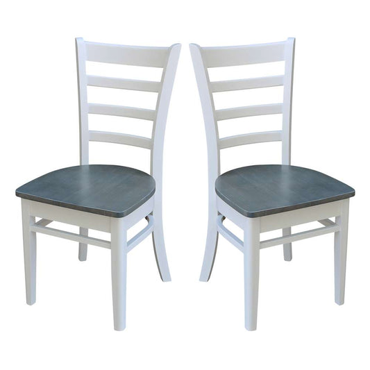 International Concepts - Emily Side Chair in White/Heather Gray Finish (Set of 2) - C05-617P veiw 2