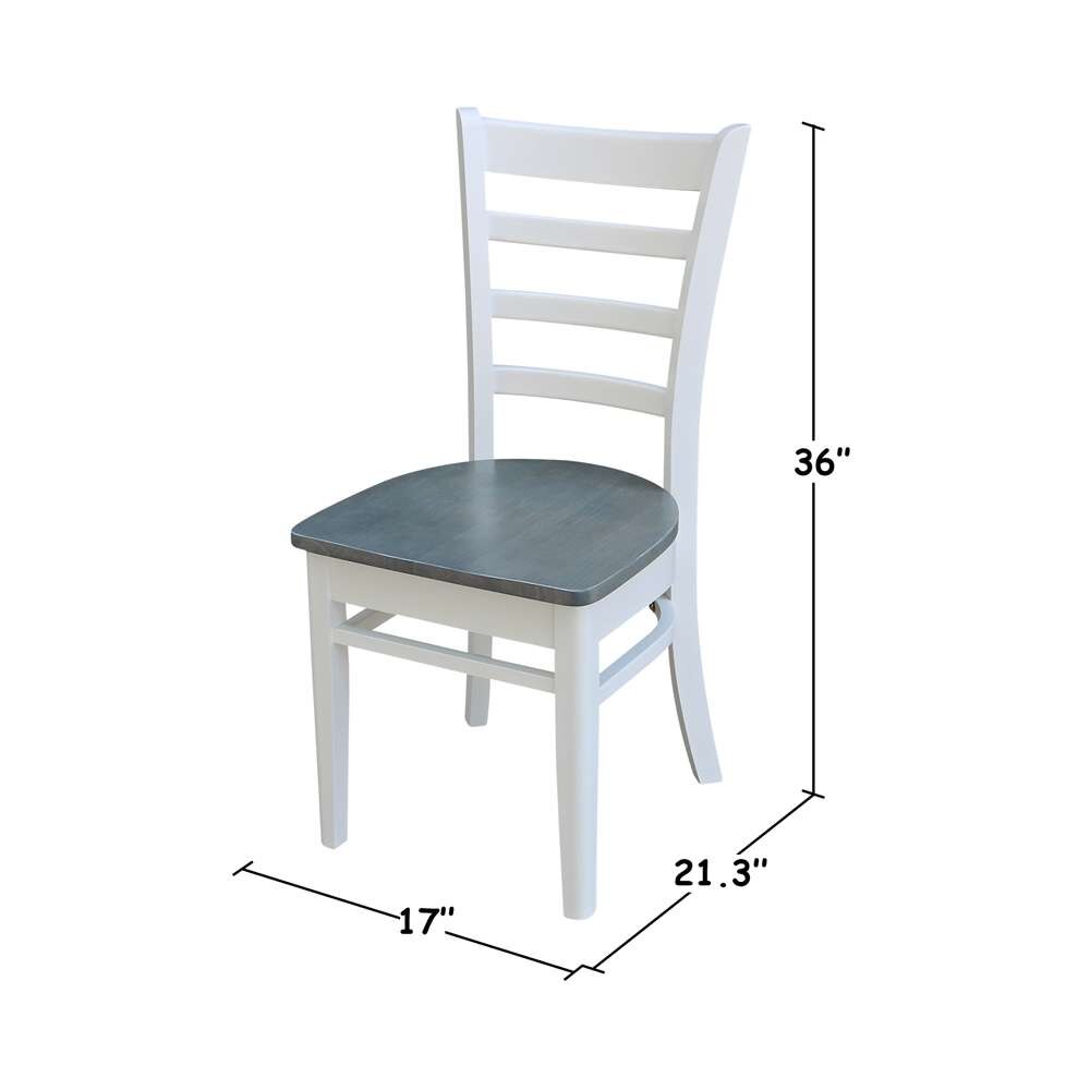 International Concepts - Emily Side Chair in White/Heather Gray Finish (Set of 2) - C05-617P veiw 4