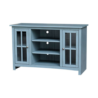 International Concepts - Entertainment / Tv Stand with 2 Doors - 48in in Ocean Blue - Antique Rubbed Finish - TV32-34 veiw 1