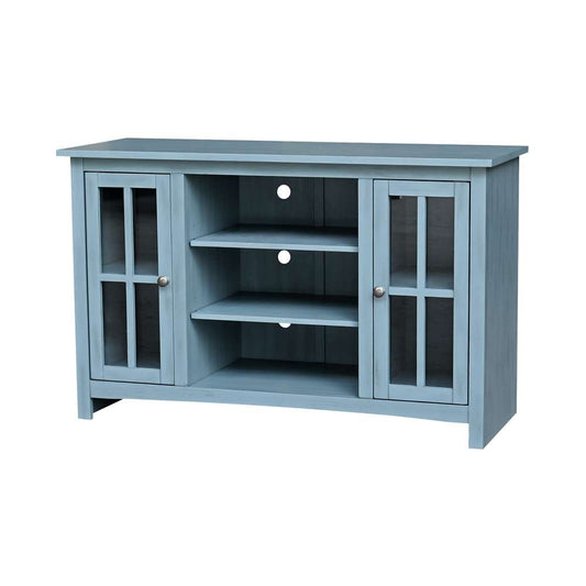 International Concepts - Entertainment / Tv Stand with 2 Doors - 48in in Ocean Blue - Antique Rubbed Finish - TV32-34 veiw 1