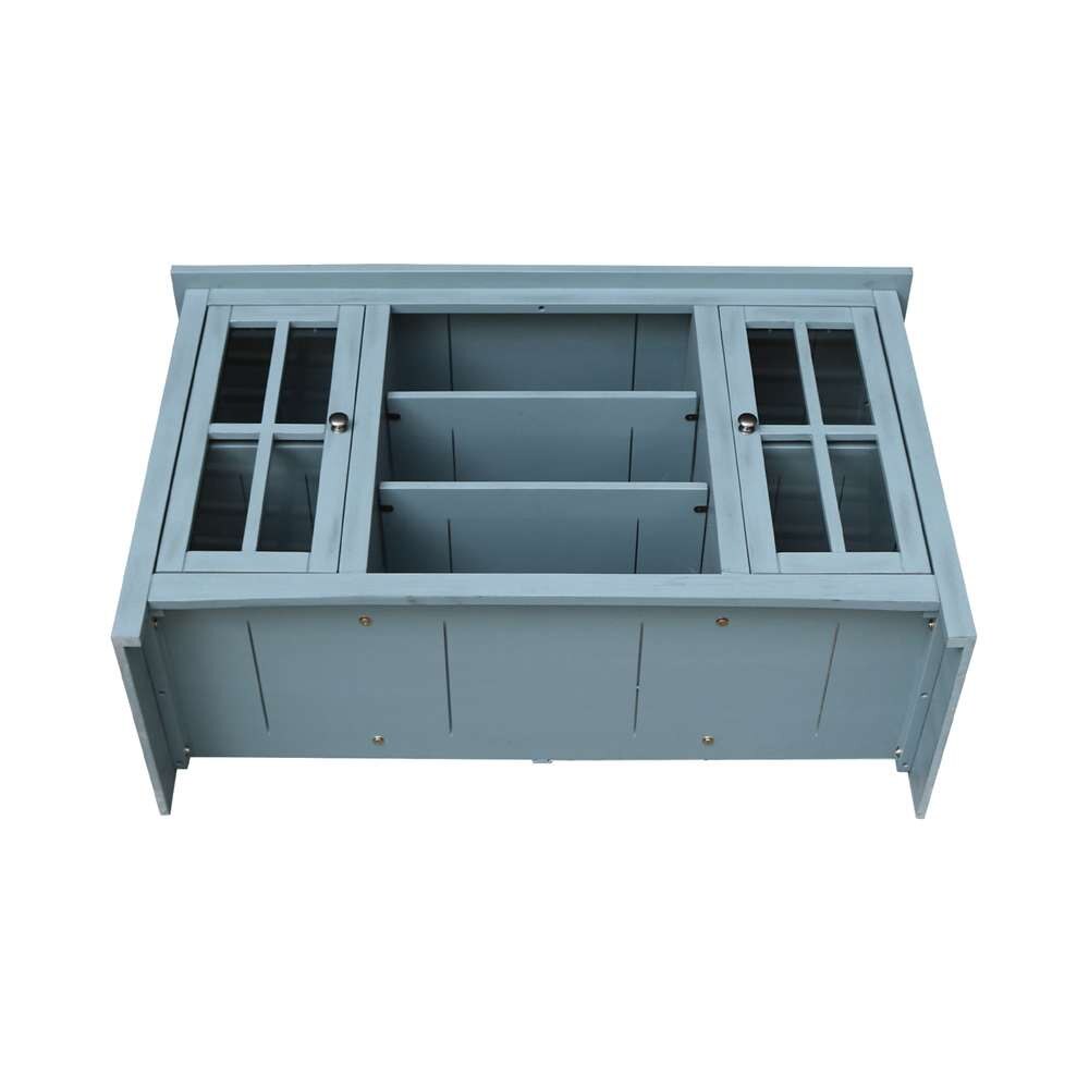 International Concepts - Entertainment / Tv Stand with 2 Doors - 48in in Ocean Blue - Antique Rubbed Finish - TV32-34 veiw 5