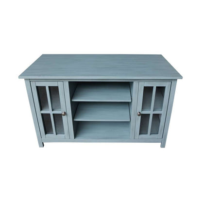 International Concepts - Entertainment / Tv Stand with 2 Doors - 48in in Ocean Blue - Antique Rubbed Finish - TV32-34 veiw 6
