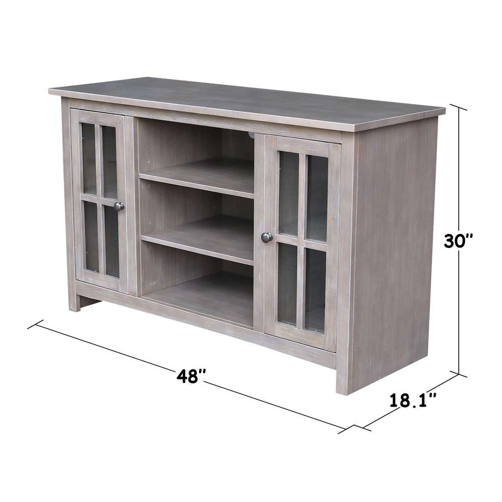 International Concepts - Entertainment / Tv Stand with 2 Doors - 48in in Washed Gray Taupe Finish - TV09-34 veiw 3