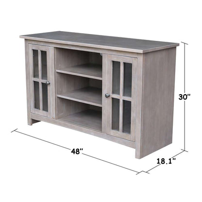 International Concepts - Entertainment / Tv Stand with 2 Doors - 48in in Washed Gray Taupe Finish - TV09-34 veiw 3