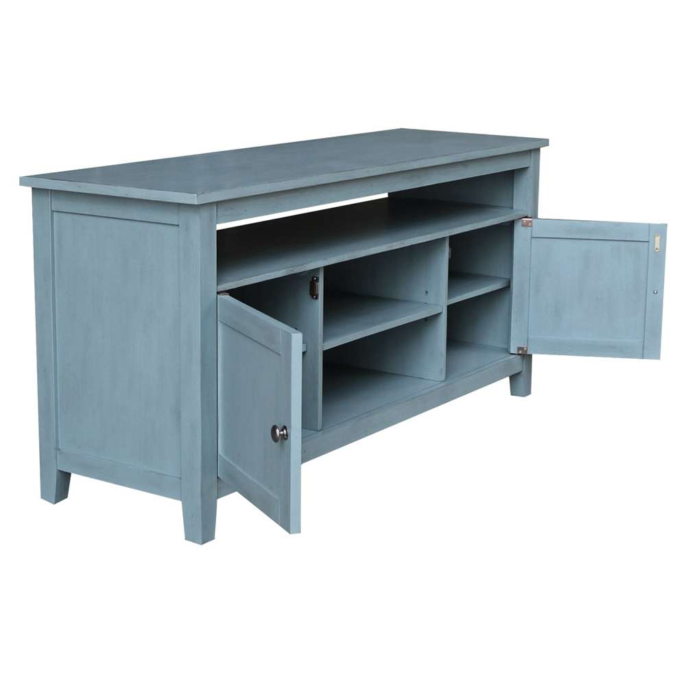 International Concepts - Entertainment / Tv Stand with 2 Doors in Ocean Blue - Antique Rubbed Finish - TV32-51 veiw 5