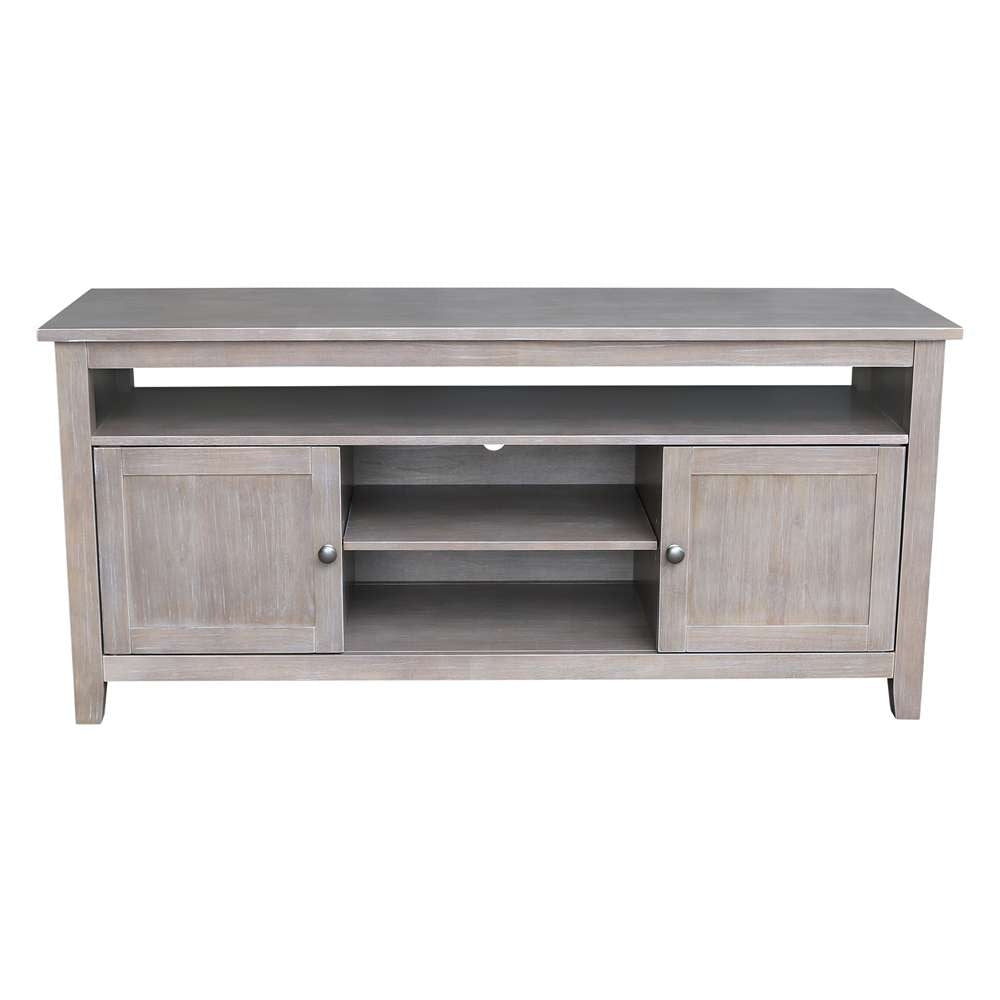 International Concepts - Entertainment / Tv Stand with 2 Doors in Washed Gray Taupe Finish - TV09-51 veiw 3