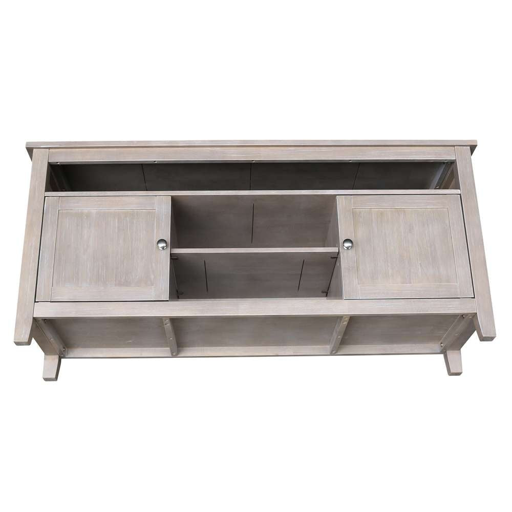 International Concepts - Entertainment / Tv Stand with 2 Doors in Washed Gray Taupe Finish - TV09-51 veiw 7