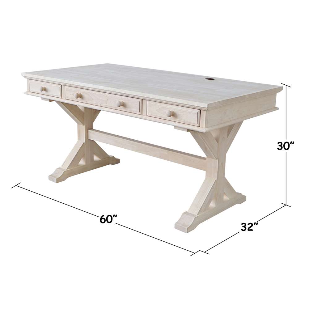 International Concepts - Executive Desk with Canyon Base - K-OF64T-64C-C10 veiw 3