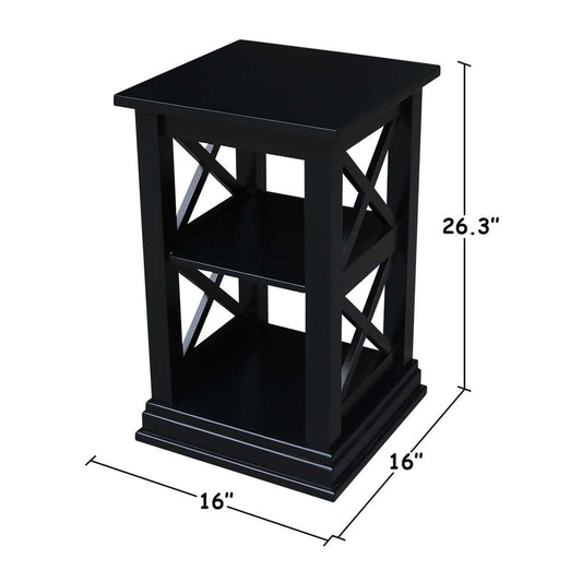 International Concepts - Hampton Accent Table with Shelves in Black Finish - OT46-70A veiw 2
