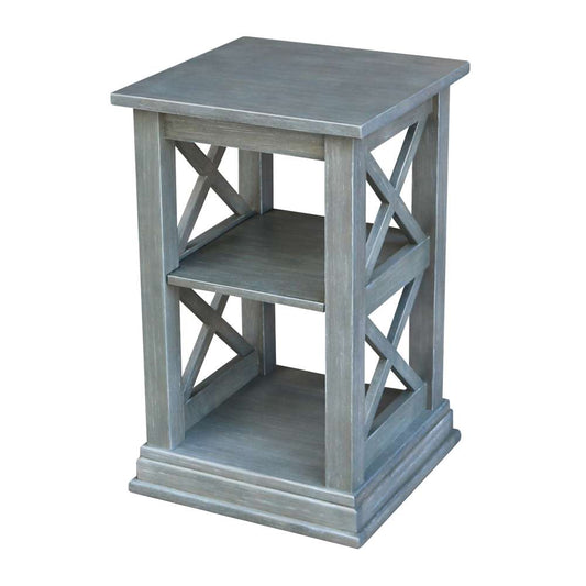 International Concepts - Hampton Accent Table with Shelves in Heather Grey-Antique Washed Finish - OT105-70A veiw 1