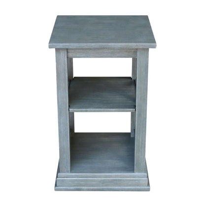 International Concepts - Hampton Accent Table with Shelves in Heather Grey-Antique Washed Finish - OT105-70A veiw 3