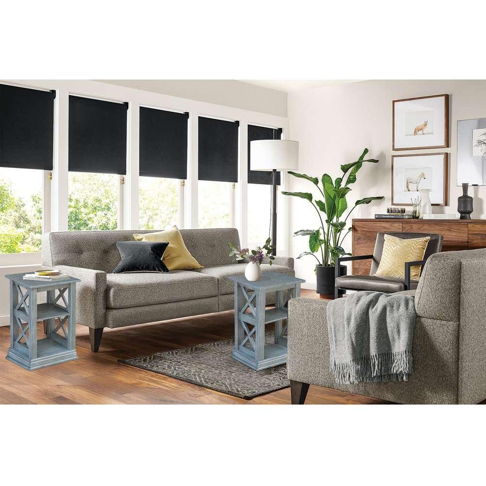 International Concepts - Hampton Accent Table with Shelves in Heather Grey-Antique Washed Finish - OT105-70A veiw 4