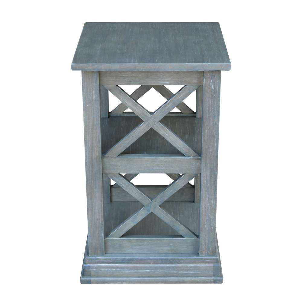 International Concepts - Hampton Accent Table with Shelves in Heather Grey-Antique Washed Finish - OT105-70A veiw 5