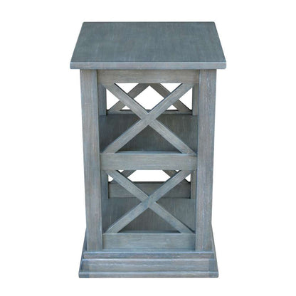 International Concepts - Hampton Accent Table with Shelves in Heather Grey-Antique Washed Finish - OT105-70A veiw 5