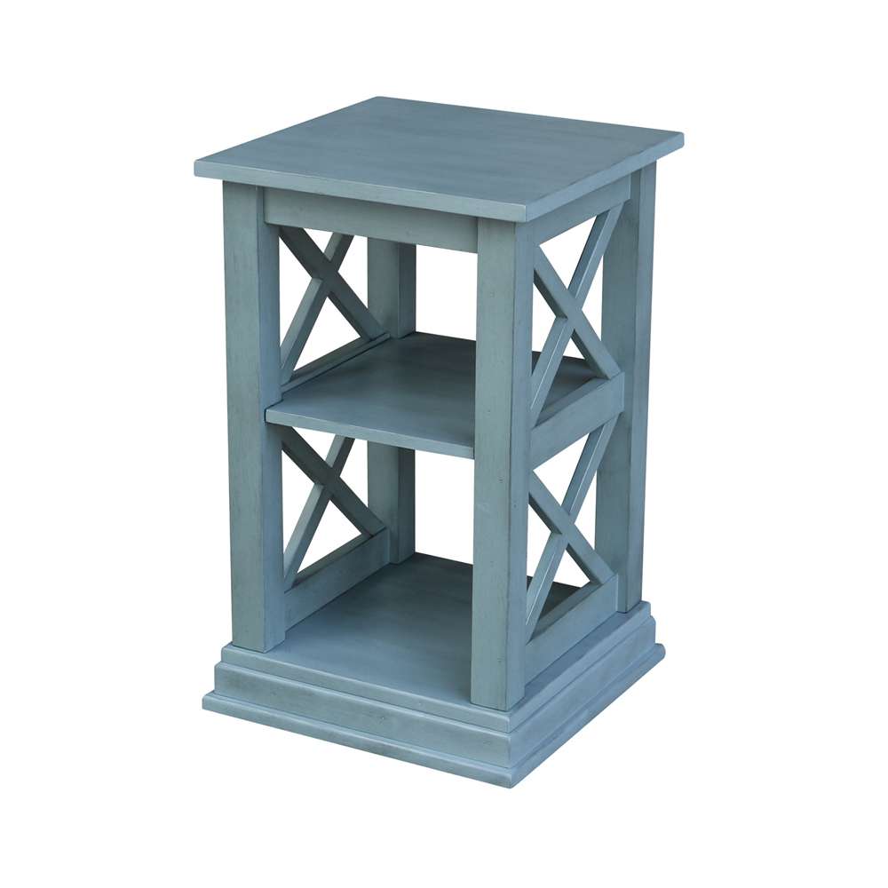 International Concepts - Hampton Accent Table with Shelves in Ocean Blue - Antique Rubbed Finish - OT32-70A veiw 1