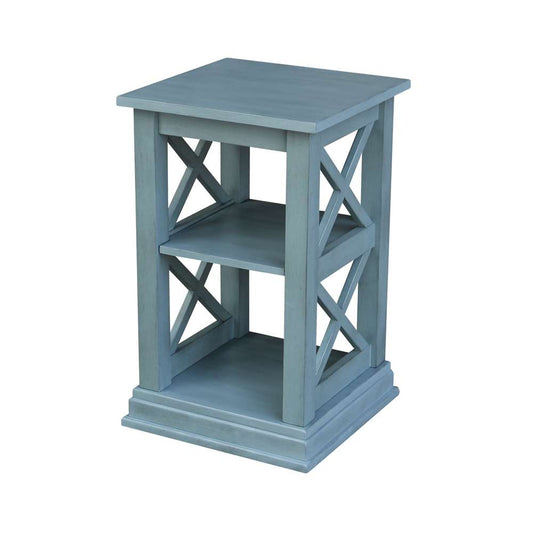 International Concepts - Hampton Accent Table with Shelves in Ocean Blue - Antique Rubbed Finish - OT32-70A veiw 1