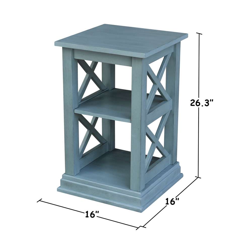 International Concepts - Hampton Accent Table with Shelves in Ocean Blue - Antique Rubbed Finish - OT32-70A veiw 2
