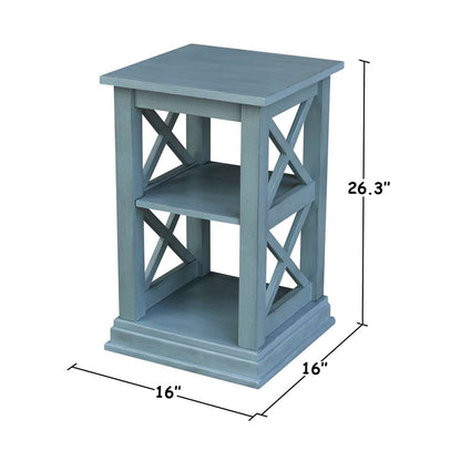 International Concepts - Hampton Accent Table with Shelves in Ocean Blue - Antique Rubbed Finish - OT32-70A veiw 2