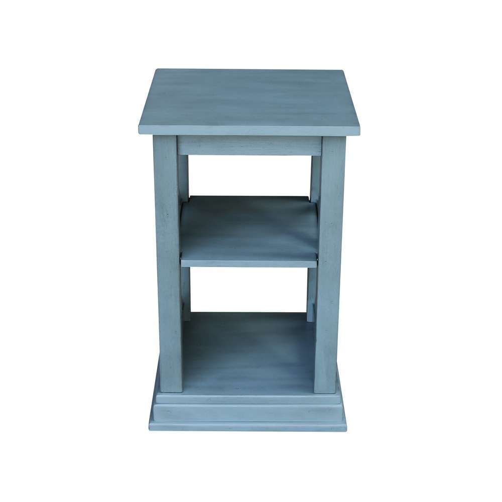 International Concepts - Hampton Accent Table with Shelves in Ocean Blue - Antique Rubbed Finish - OT32-70A veiw 3
