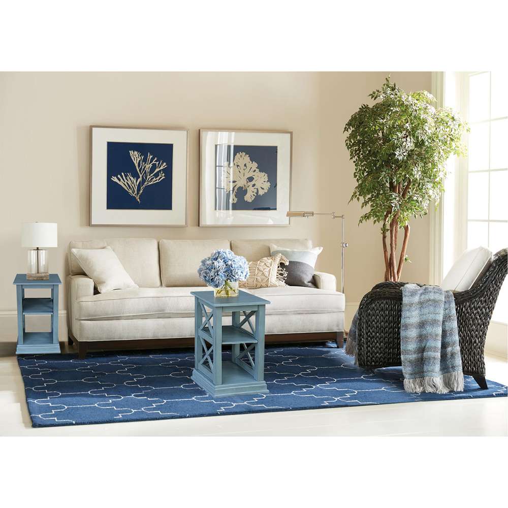 International Concepts - Hampton Accent Table with Shelves in Ocean Blue - Antique Rubbed Finish - OT32-70A veiw 4
