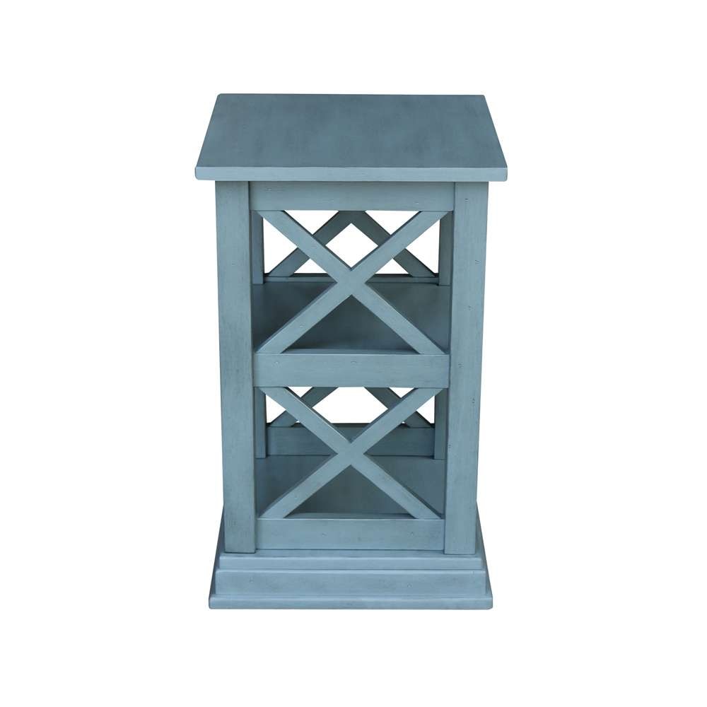 International Concepts - Hampton Accent Table with Shelves in Ocean Blue - Antique Rubbed Finish - OT32-70A veiw 5