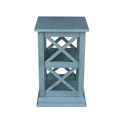 International Concepts - Hampton Accent Table with Shelves in Ocean Blue - Antique Rubbed Finish - OT32-70A veiw 5