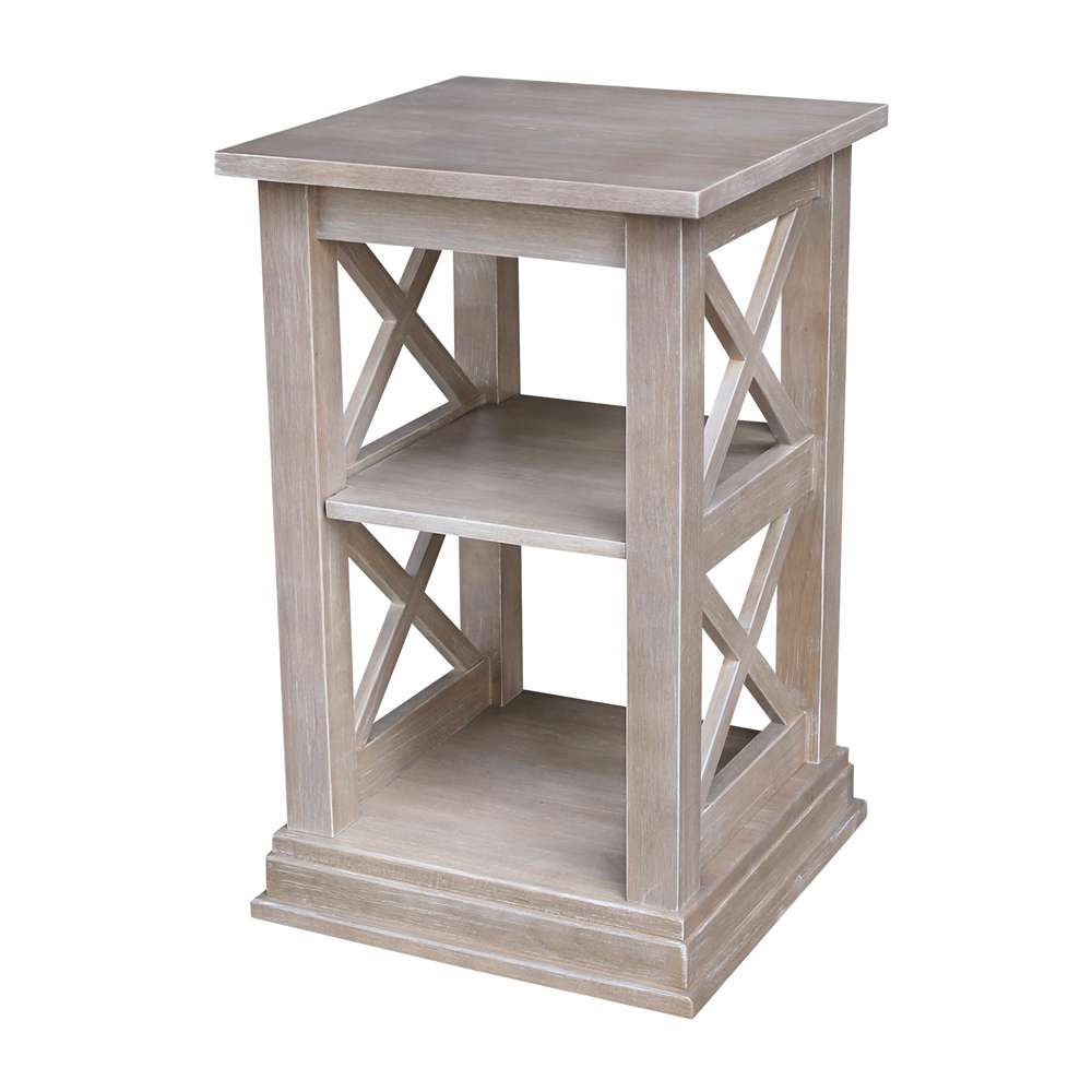 International Concepts - Hampton Accent Table with Shelves in Washed Gray Taupe Finish - OT09-70A veiw 1