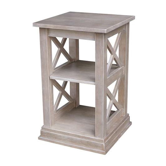 International Concepts - Hampton Accent Table with Shelves in Washed Gray Taupe Finish - OT09-70A veiw 1
