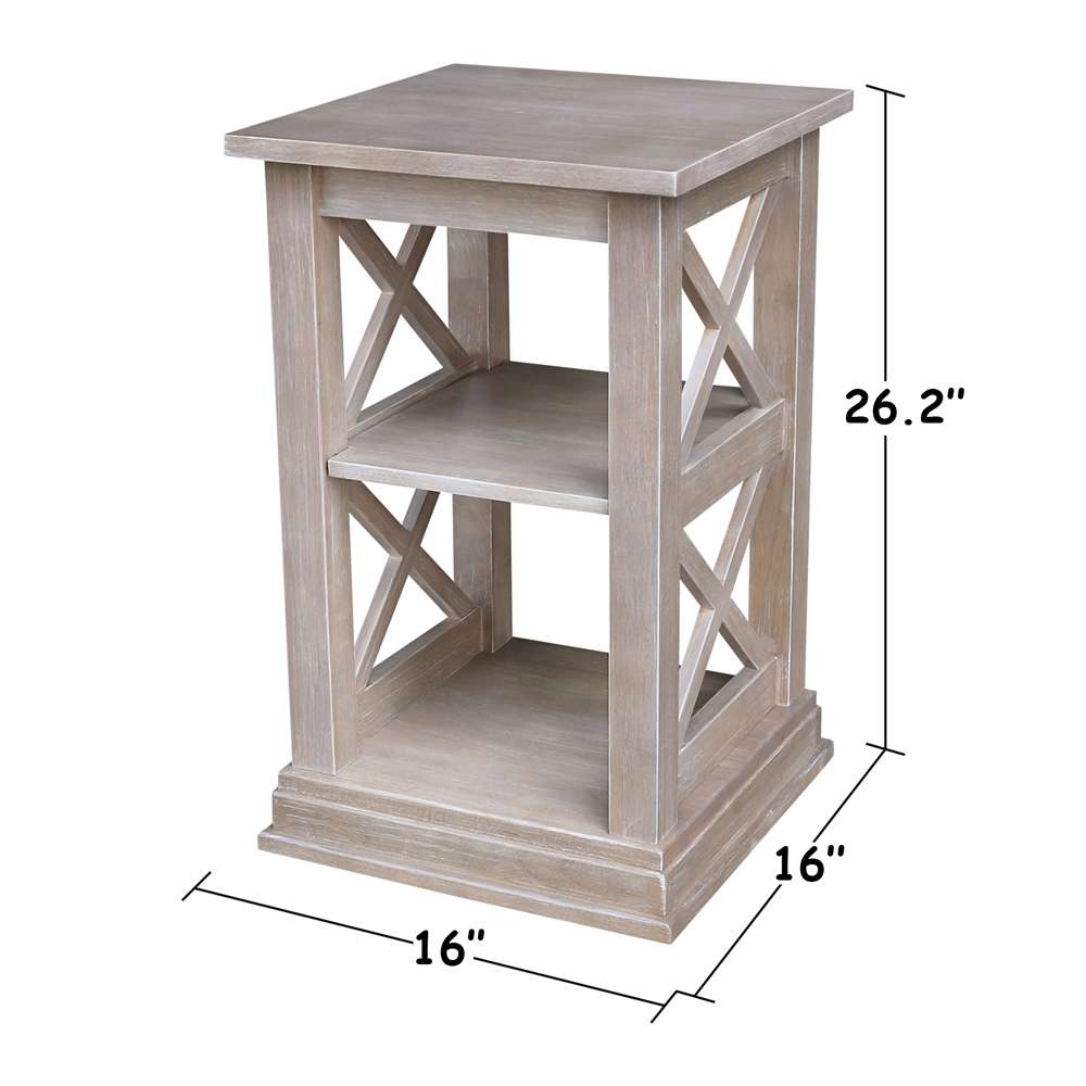 International Concepts - Hampton Accent Table with Shelves in Washed Gray Taupe Finish - OT09-70A veiw 2