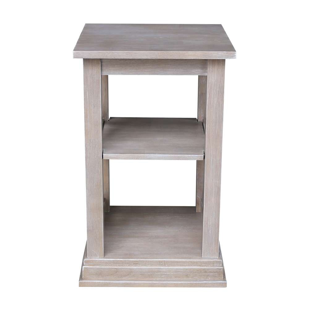 International Concepts - Hampton Accent Table with Shelves in Washed Gray Taupe Finish - OT09-70A veiw 3