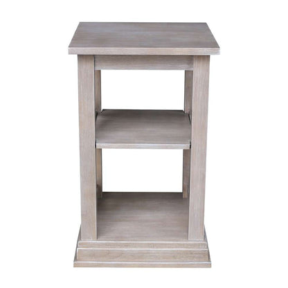 International Concepts - Hampton Accent Table with Shelves in Washed Gray Taupe Finish - OT09-70A veiw 3