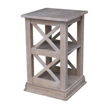 International Concepts - Hampton Accent Table with Shelves in Washed Gray Taupe Finish - OT09-70A veiw 4