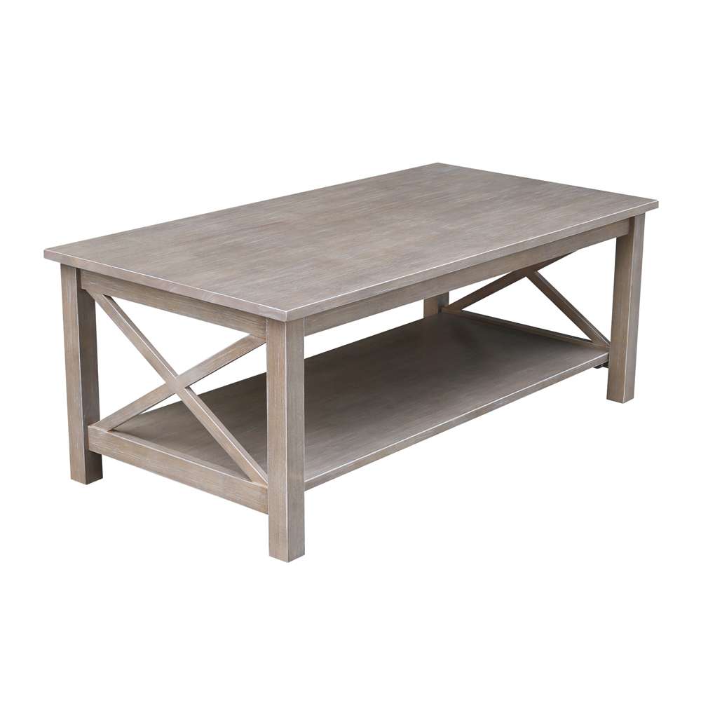 International Concepts - Hampton Coffee Table in Washed Gray Taupe Finish - OT09-70C veiw 4