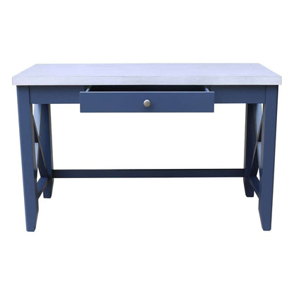 International Concepts - Hampton Desk in Blue/Chalk Finish - OF62-67X veiw 4