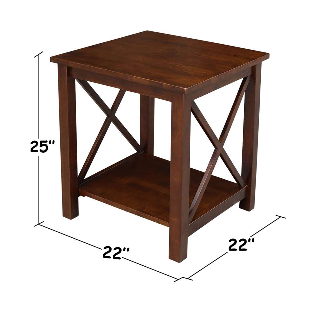 International Concepts - Hampton End Table in Espresso Finish - OT581-70E veiw 2