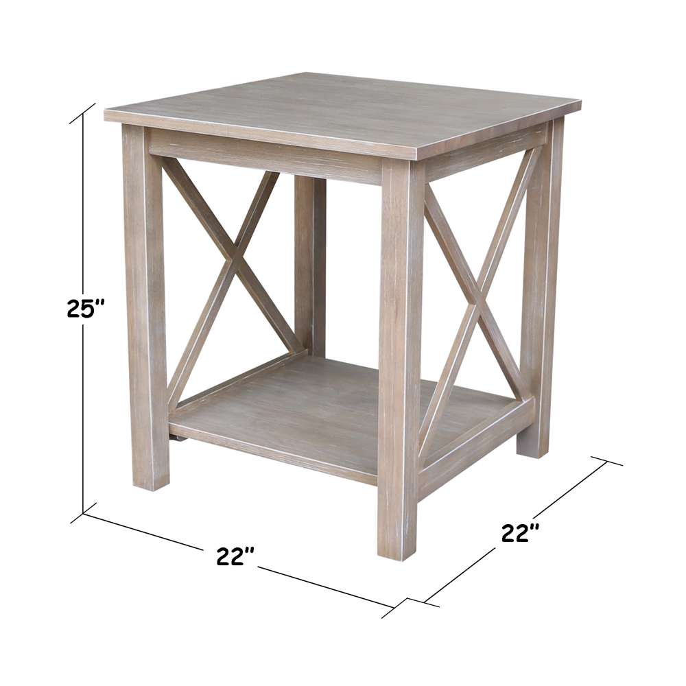 International Concepts - Hampton End Table in Washed Gray Taupe Finish - OT09-70E veiw 2