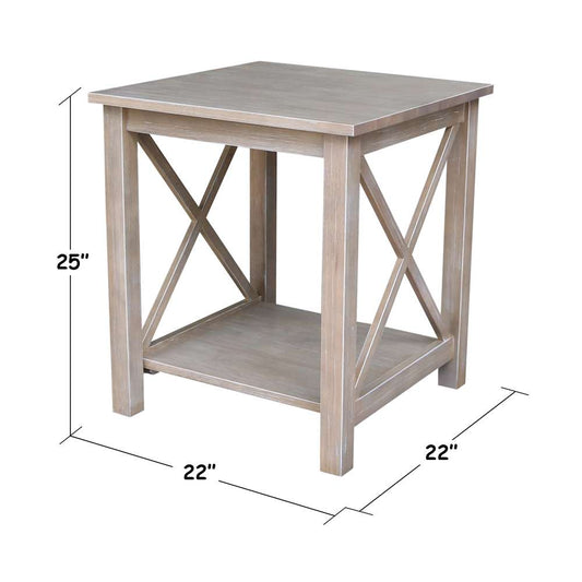 International Concepts - Hampton End Table in Washed Gray Taupe Finish - OT09-70E veiw 2