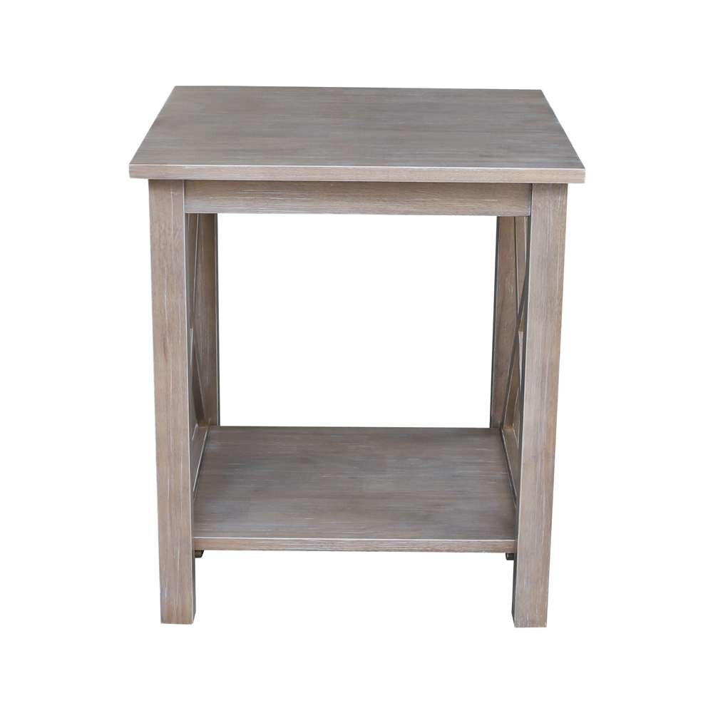 International Concepts - Hampton End Table in Washed Gray Taupe Finish - OT09-70E veiw 3