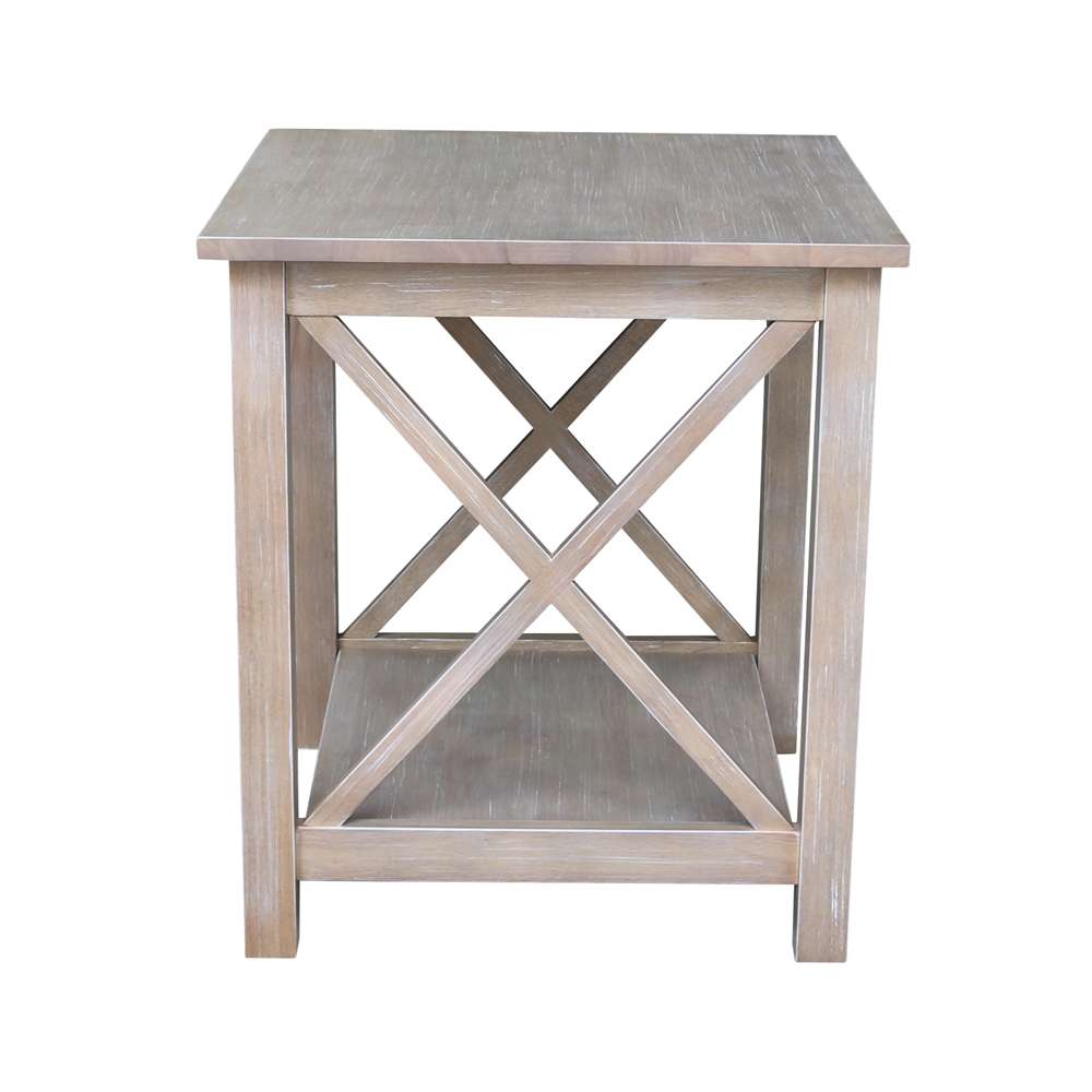 International Concepts - Hampton End Table in Washed Gray Taupe Finish - OT09-70E veiw 4