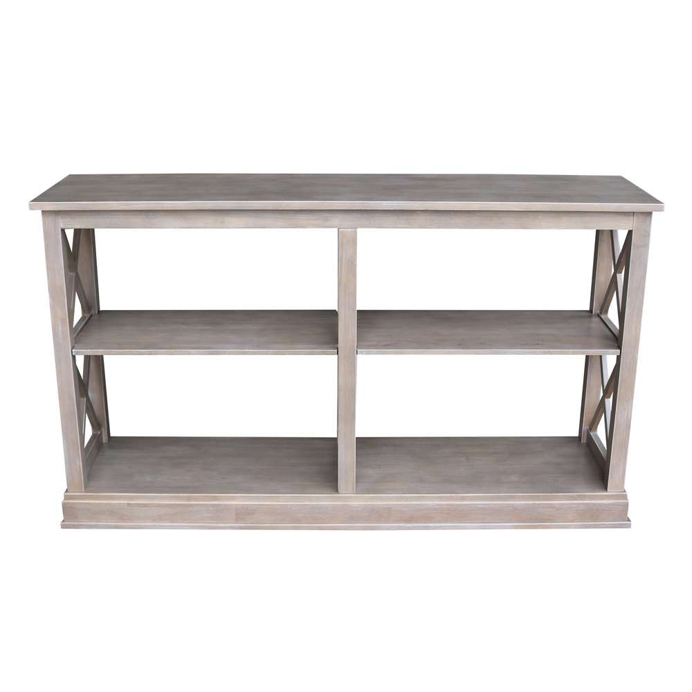 International Concepts - Hampton Sofa - Server Table with Shelves in Washed Gray Taupe Finish - OT09-70SL veiw 3