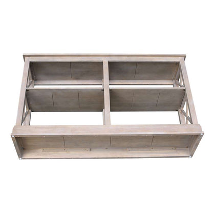 International Concepts - Hampton Sofa - Server Table with Shelves in Washed Gray Taupe Finish - OT09-70SL veiw 5