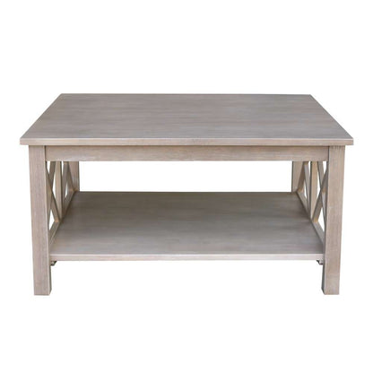 International Concepts - Hampton Square Coffee Table in Washed Gray Taupe Finish - OT09-70SC veiw 3