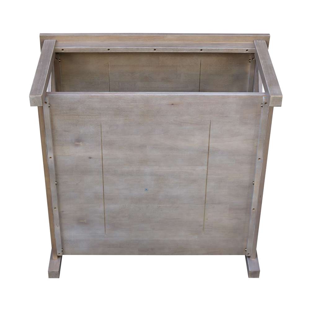 International Concepts - Hampton Square Coffee Table in Washed Gray Taupe Finish - OT09-70SC veiw 5