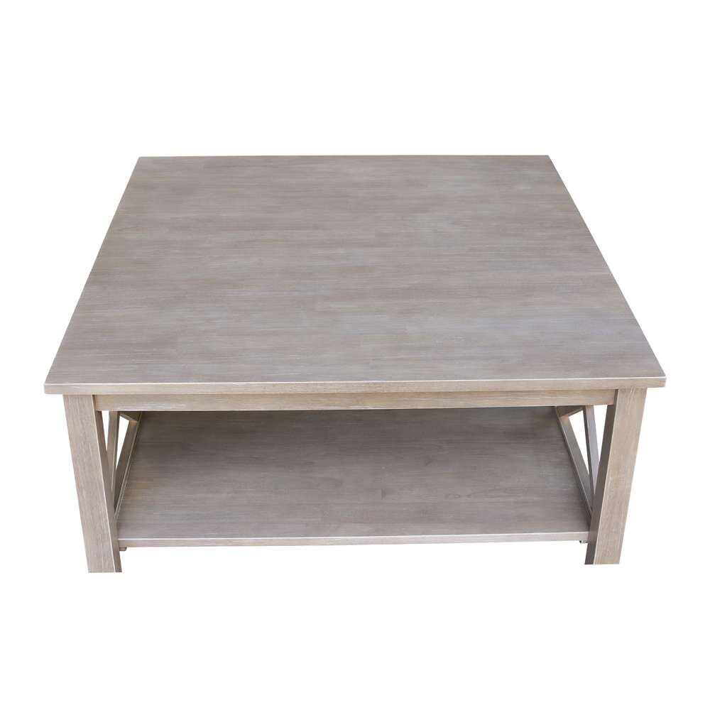 International Concepts - Hampton Square Coffee Table in Washed Gray Taupe Finish - OT09-70SC veiw 6