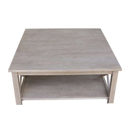 International Concepts - Hampton Square Coffee Table in Washed Gray Taupe Finish - OT09-70SC veiw 6