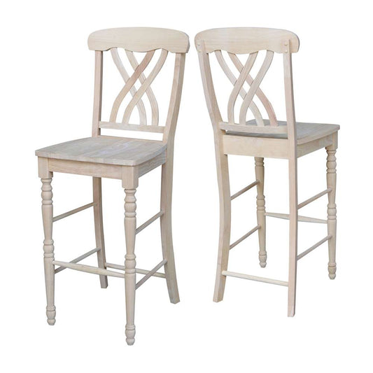International Concepts - Lattice Bar Height Stool - 30inSH - S-3903 veiw 2