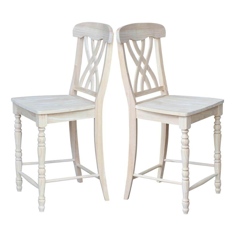 International Concepts - Lattice Counter Height Stool - 24inSH - S-3902 veiw 3